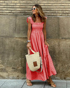 Women's Elegant Sleeve Smocked Maxi Dress