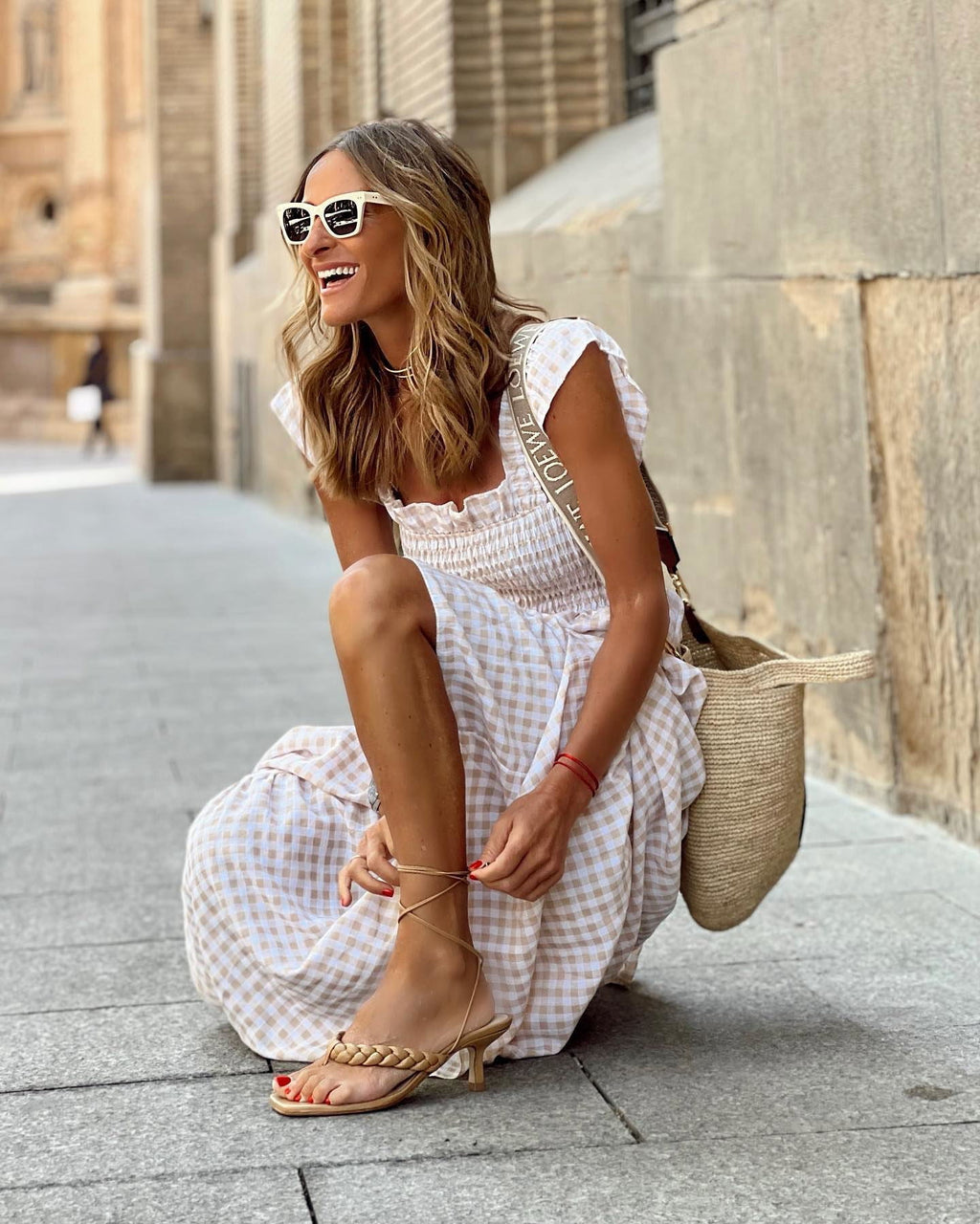 Women's Elegant Sleeve Smocked Maxi Dress