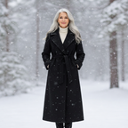 Women's Elegant Belted Long Coat-NovabayMart