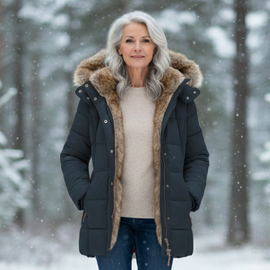 Women's Extra Warm Winter Coat with Faux Fur Lining-NovabayMart