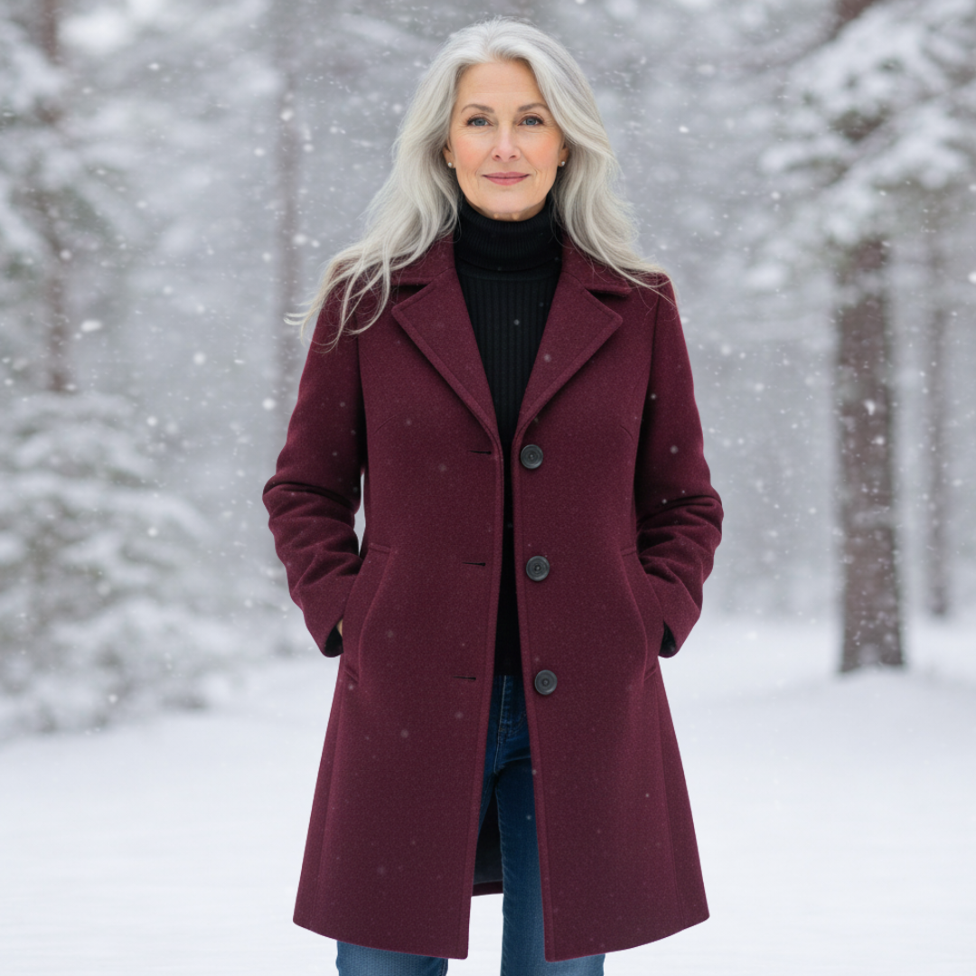 Women's Single-Button Winter Coat-NovabayMart