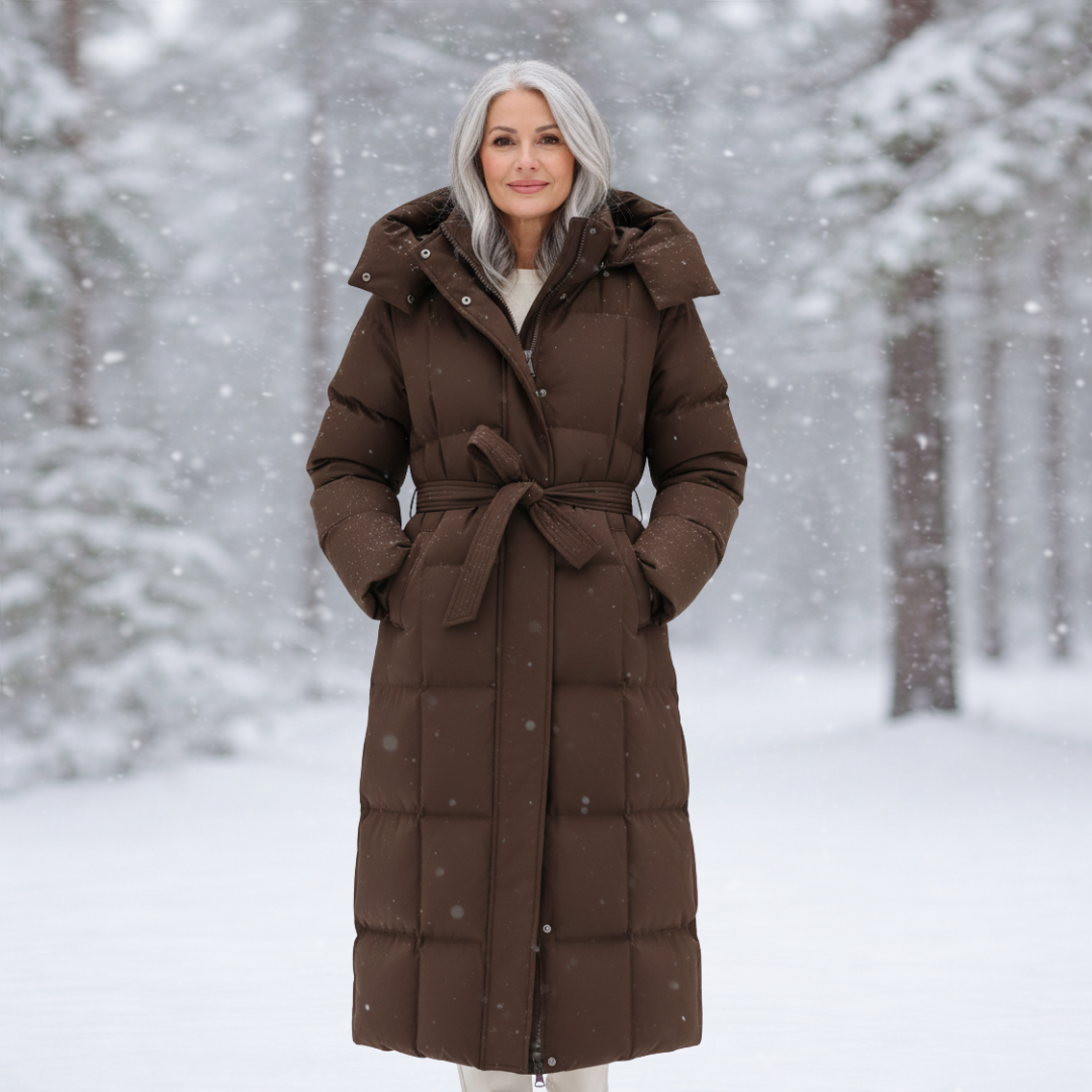 Women's Elegant Longline Puffer Coat-NovabayMart