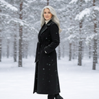 Women's Elegant Belted Long Coat-NovabayMart