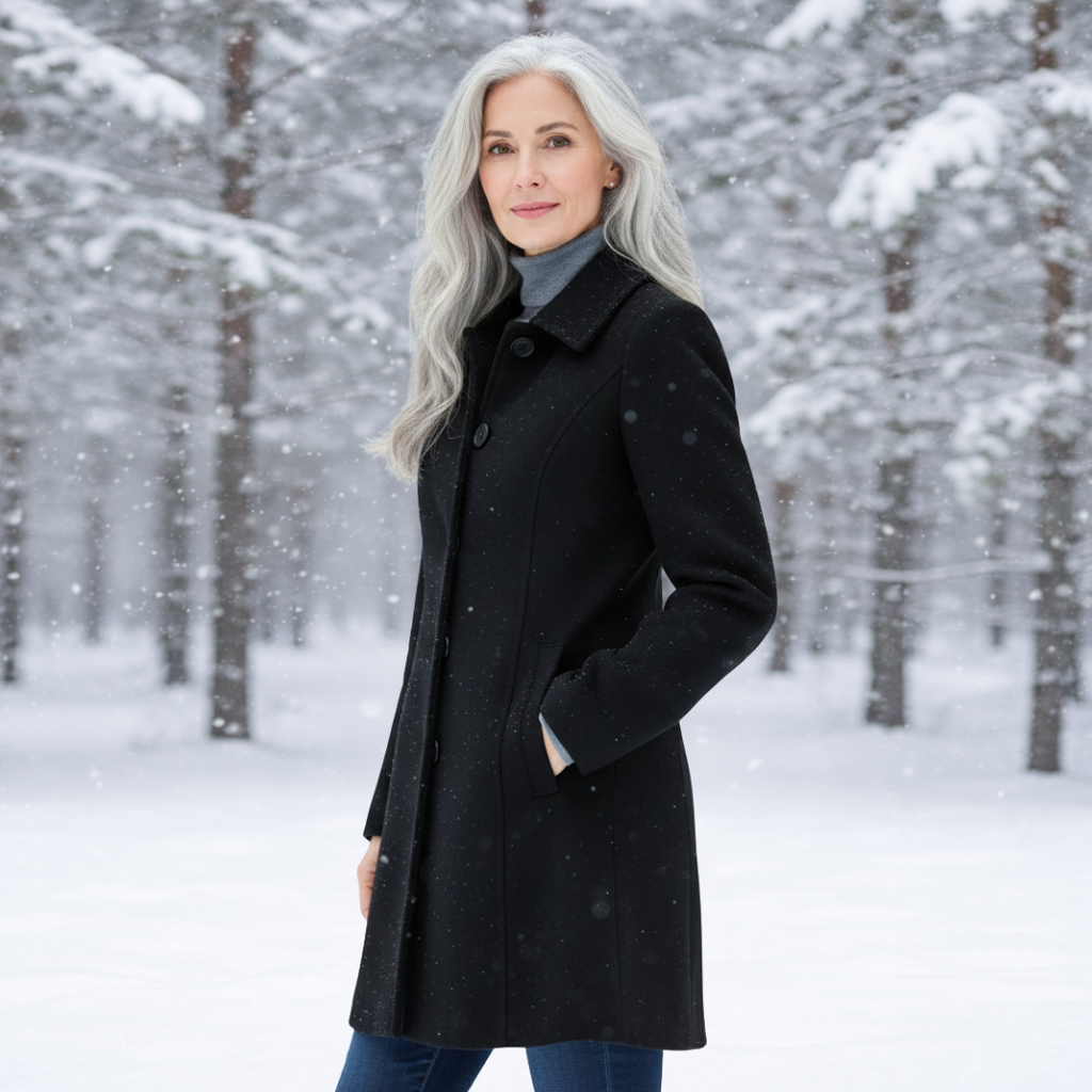 Women's Single-Button Winter Coat-NovabayMart