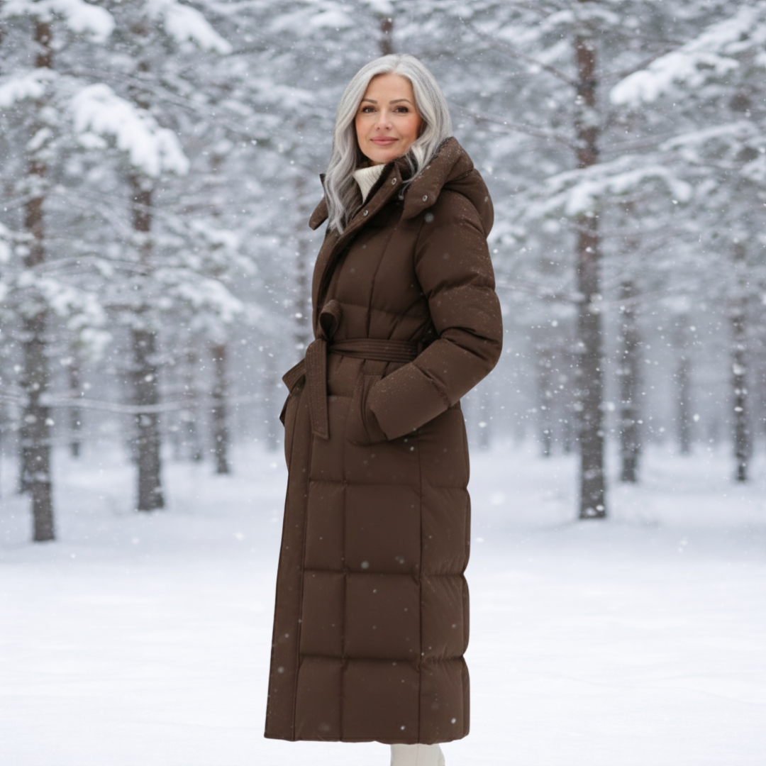 Women's Elegant Longline Puffer Coat-NovabayMart