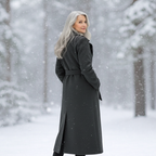 Women's Elegant Belted Long Coat-NovabayMart