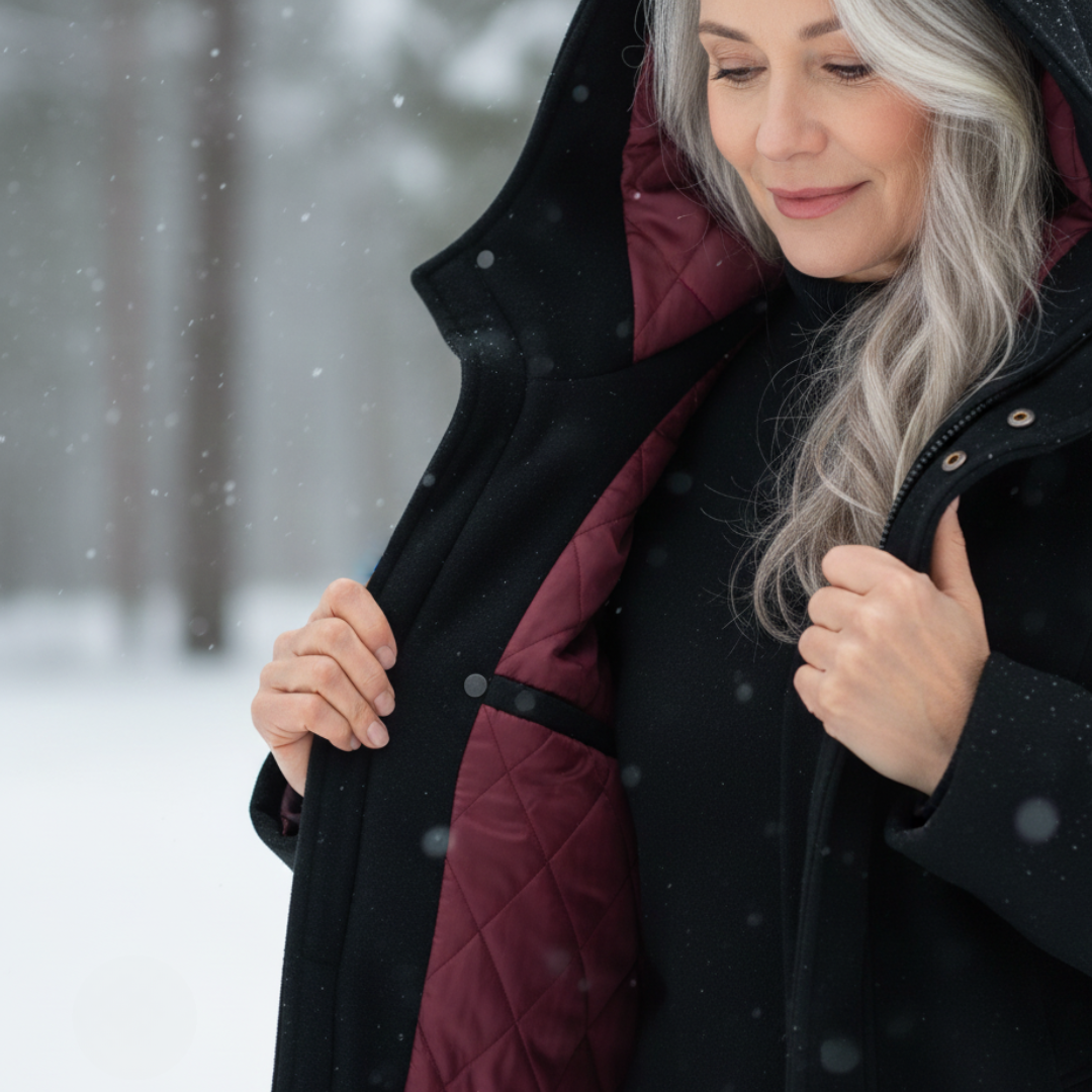 Women's Single-Button Winter Coat-NovabayMart