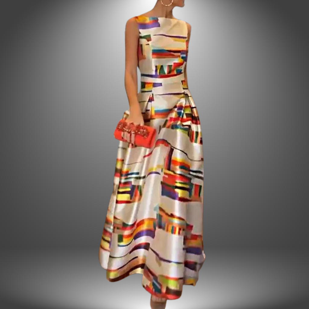 Women's Striking Geometric Print Maxi Dress