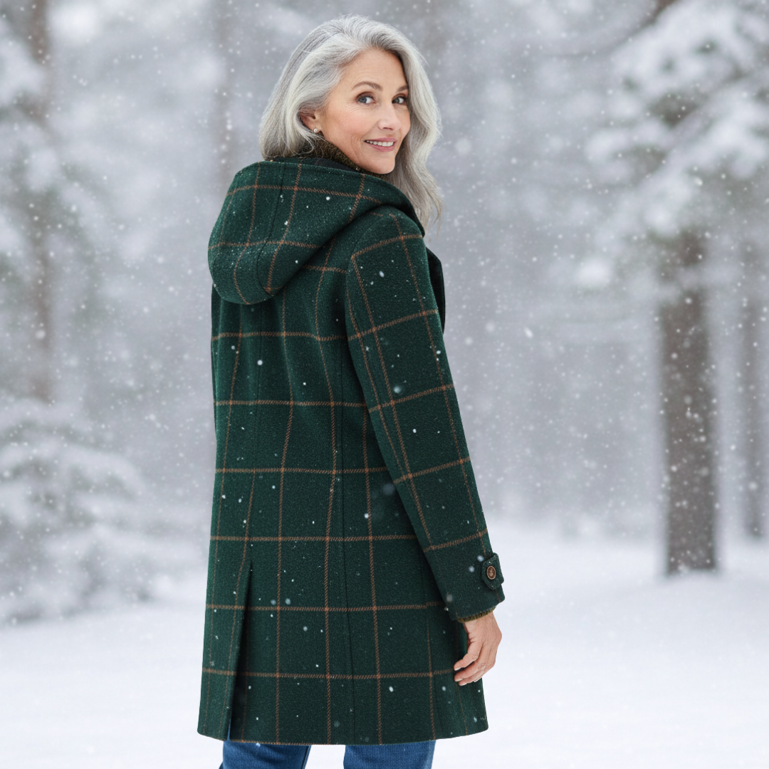 Women's Classic Check Coat-NovabayMart