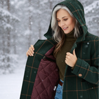 Women's Classic Check Coat-NovabayMart