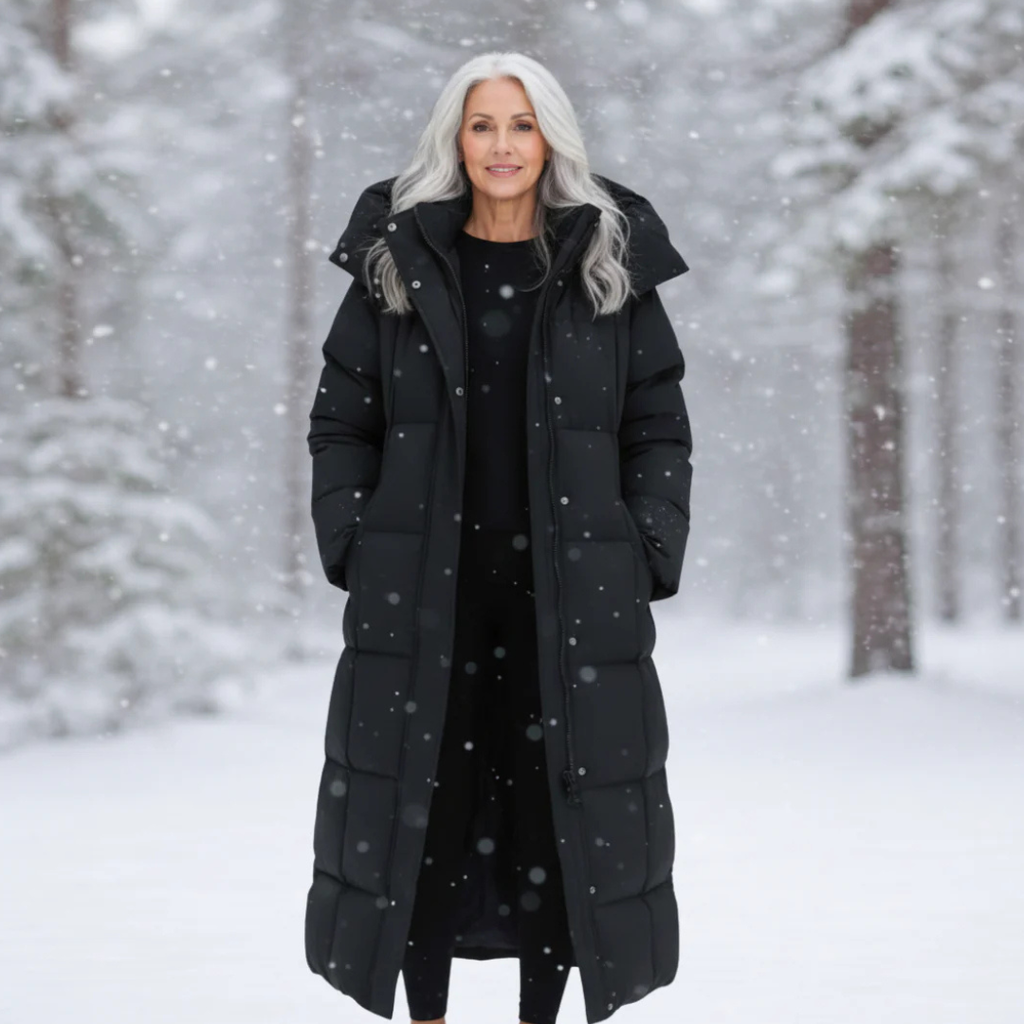 Women's Elegant Longline Puffer Coat-NovabayMart