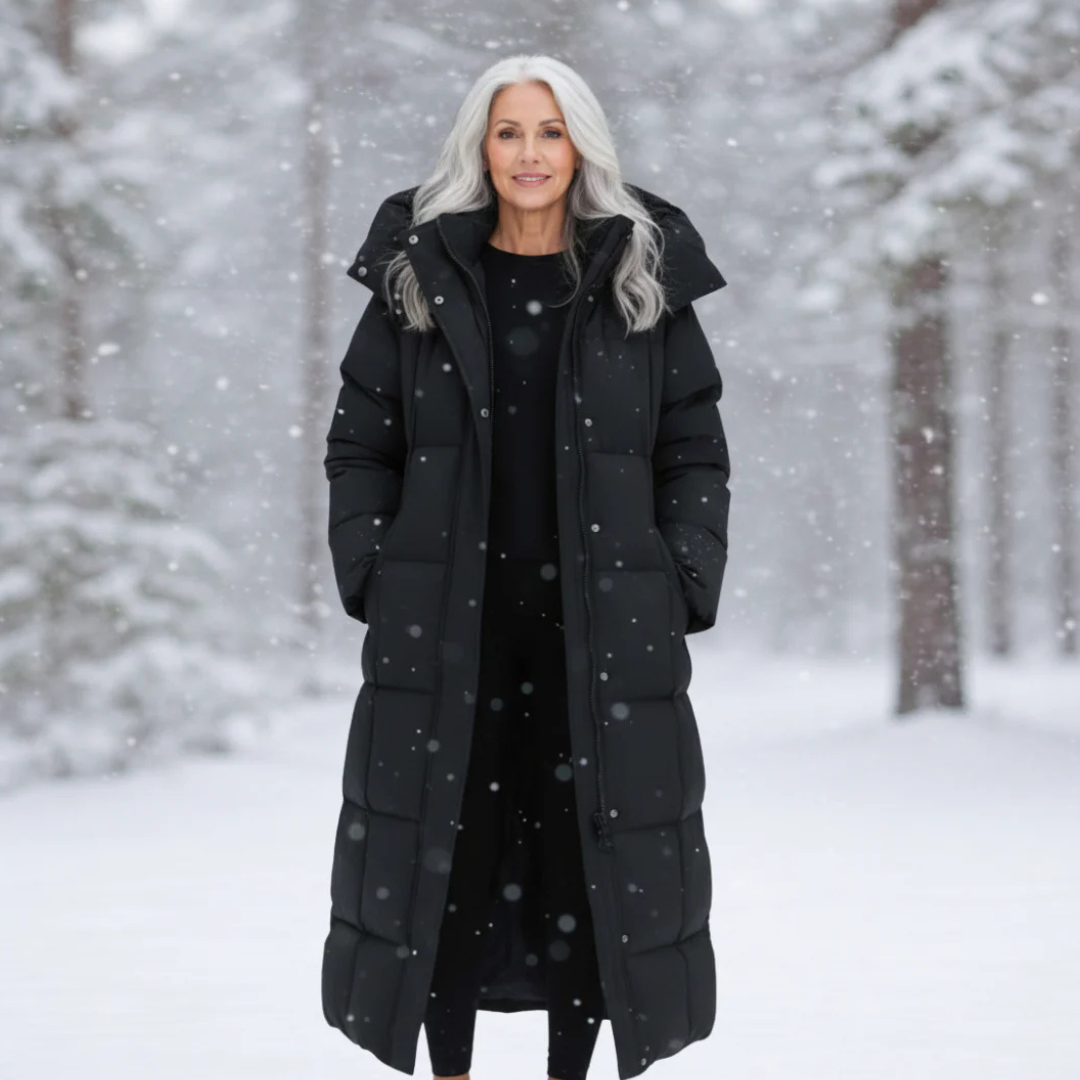 Women's Elegant Longline Puffer Coat-NovabayMart
