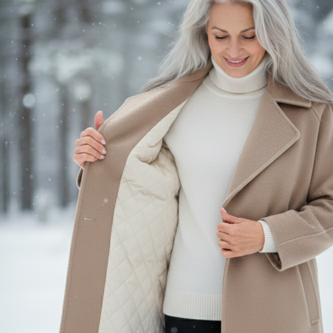 Women's Elegant Belted Long Coat-NovabayMart