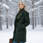 Women's Classic Check Coat-NovabayMart