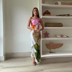 Women's Elegant Floral One-Shoulder Maxi Dress