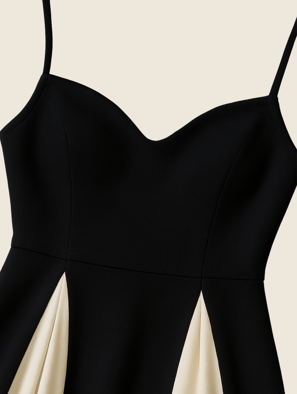Women's Elegant Contrast Panel Dress - Portofino Style