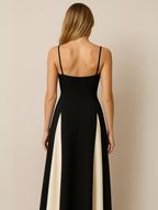 Women's Elegant Contrast Panel Dress - Portofino Style