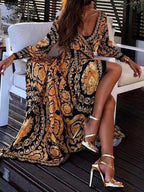 Women's Bohemian Maxi Dress - Elegant & Flowy Style