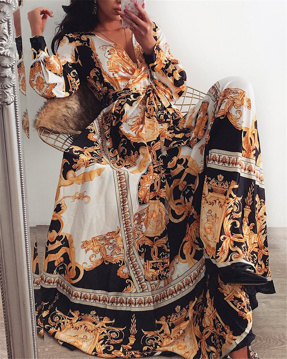 Women's Bohemian Maxi Dress - Elegant & Flowy Style
